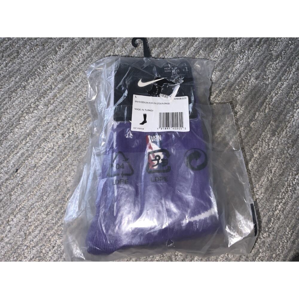 Nike NBA Authentics Socks - Purple/White - XL (Men 8-12)- PSK656-505